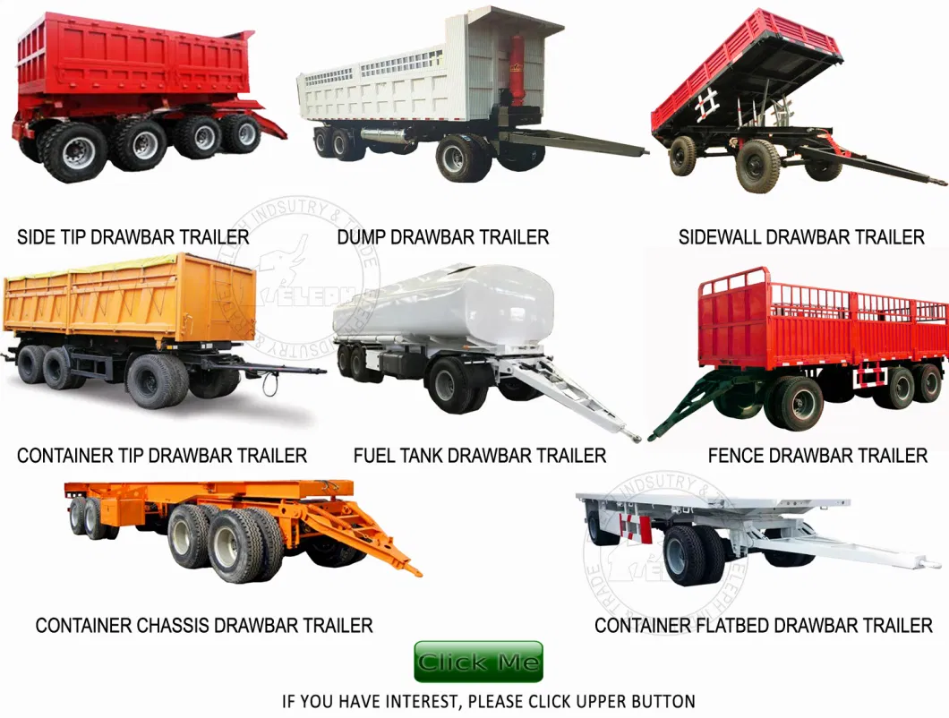 Tandem Axle Box Full Trailer Truck with Drawbar for Sale